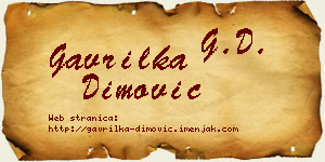 Gavrilka Dimović vizit kartica